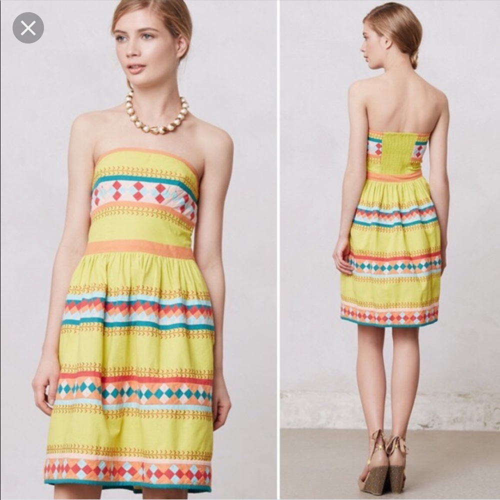 Anthropologie Leifsdottir Ribboned Quilotoa Dress